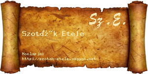 Szoták Etele névjegykártya